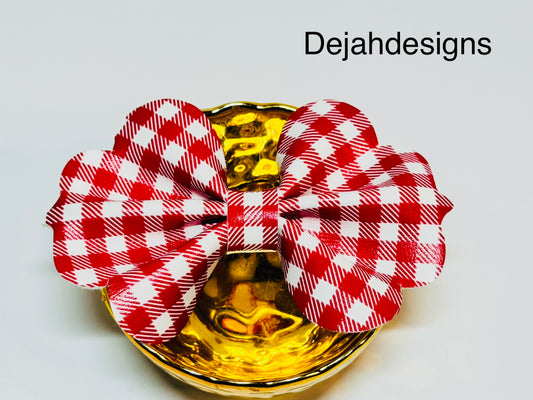 Red and white Peony Bow - Dejahdesigns 